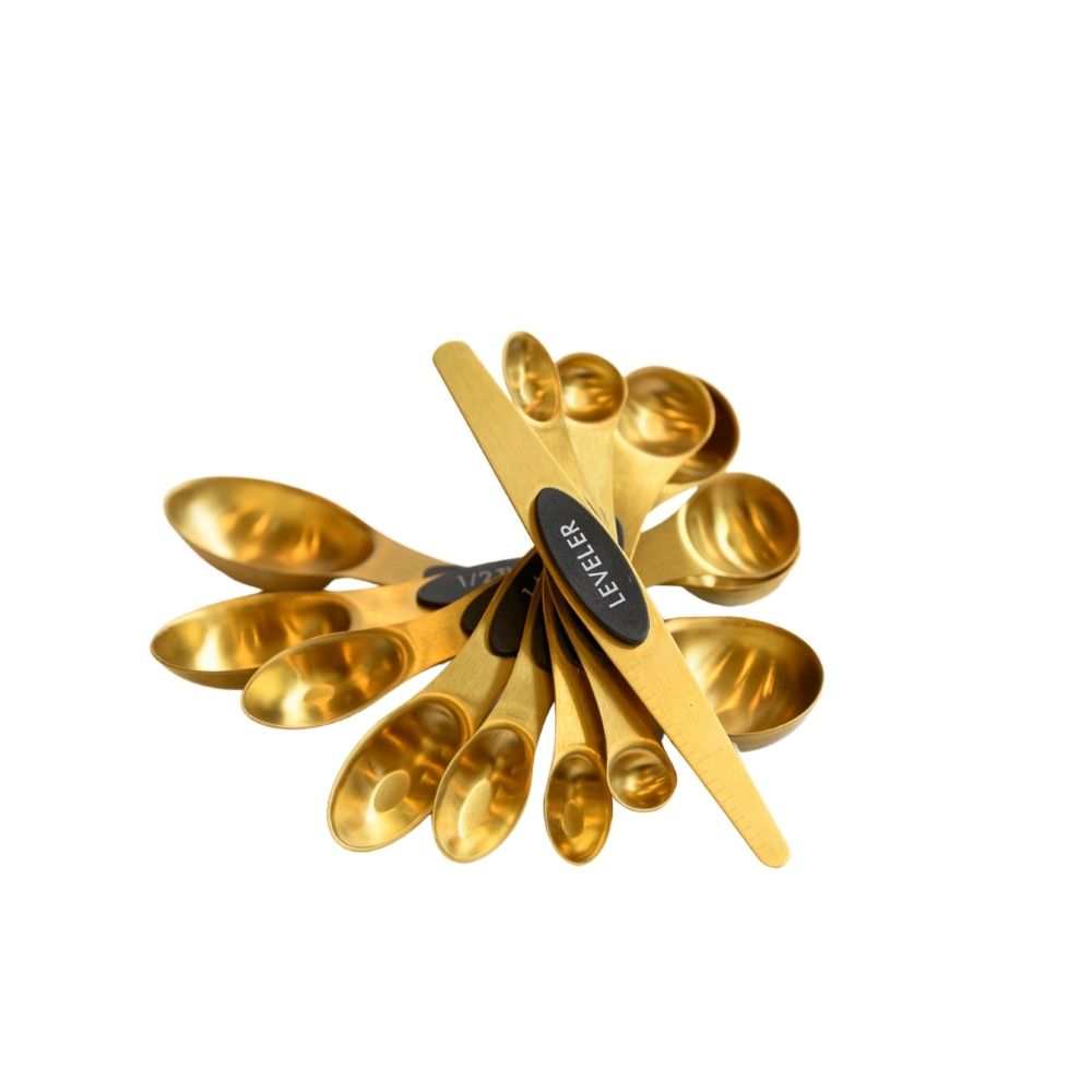 8pc Magnetic Gold Measuring Spoons