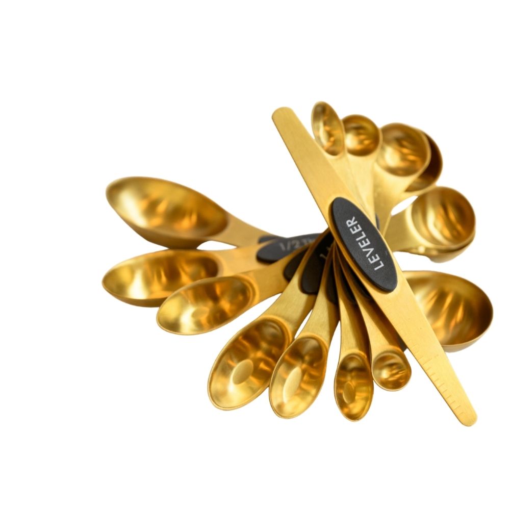 8pc Magnetic Gold Measuring Spoons