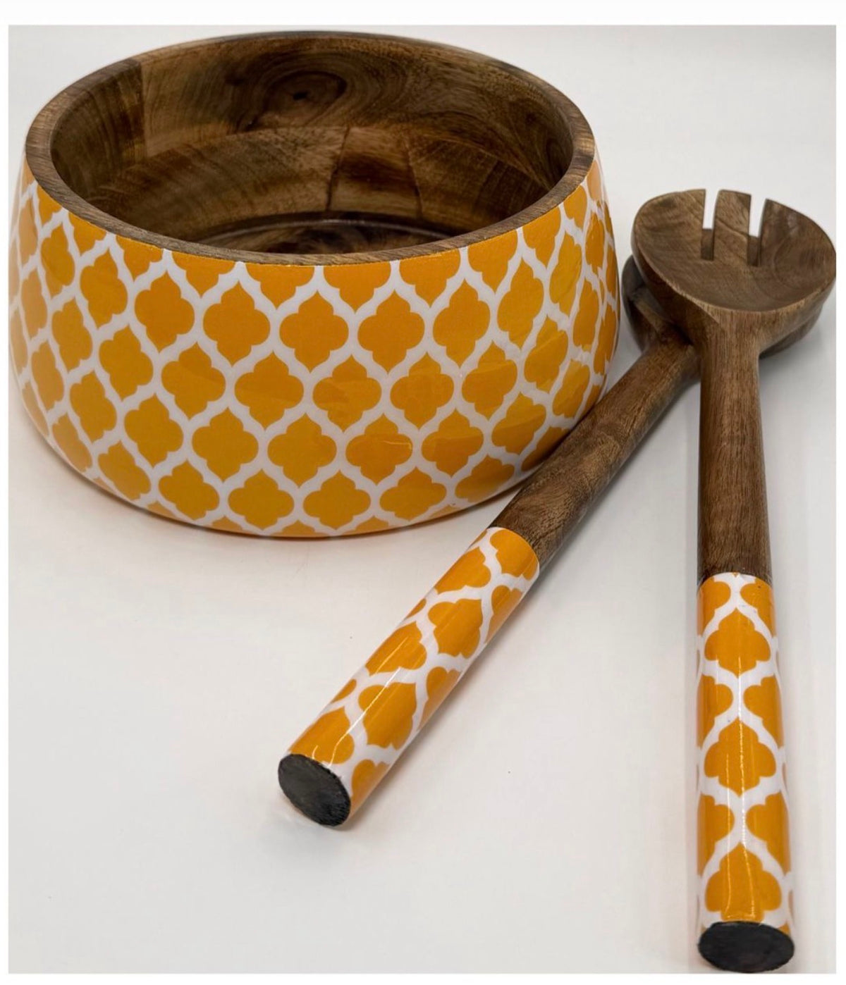Acacia Wood Salad Bowl with Spoons