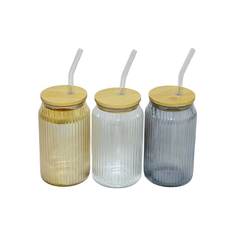 500mls Ribbed Glass Cups