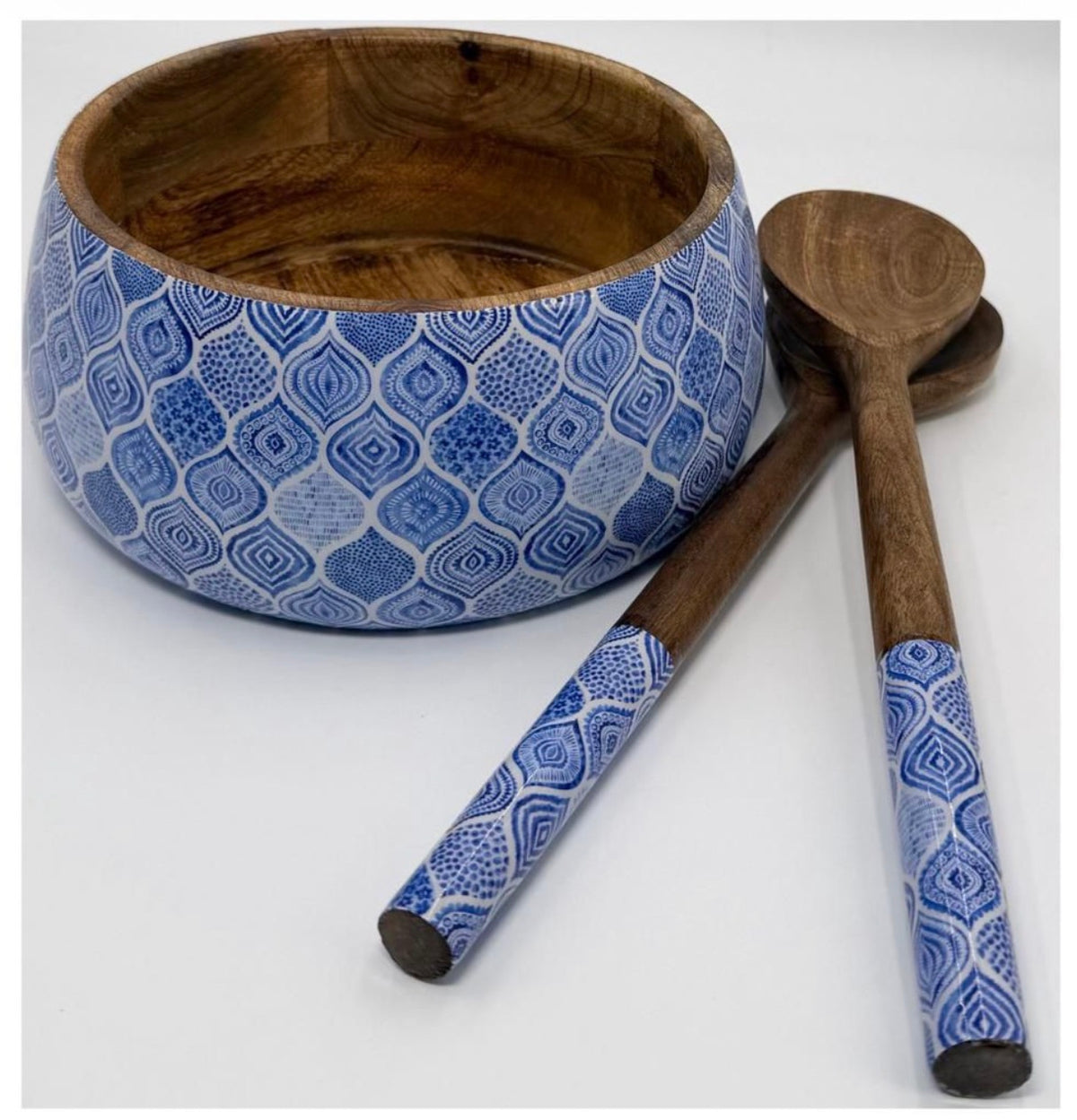 Acacia Wood Salad Bowl with Spoons