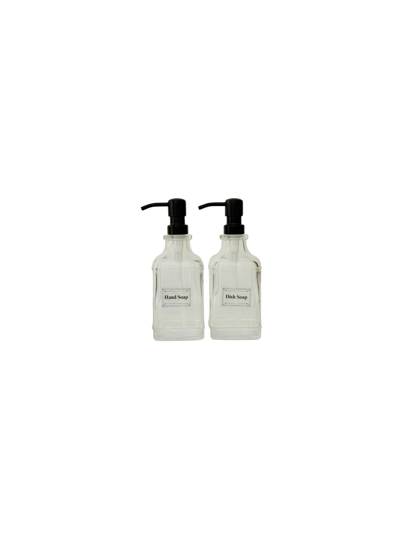 2pc 500mls Square Glass Pump Bottles
